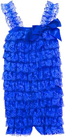 Cutie Baby Baby Girls' Lace Ruffle Romper Medium Royal Blue