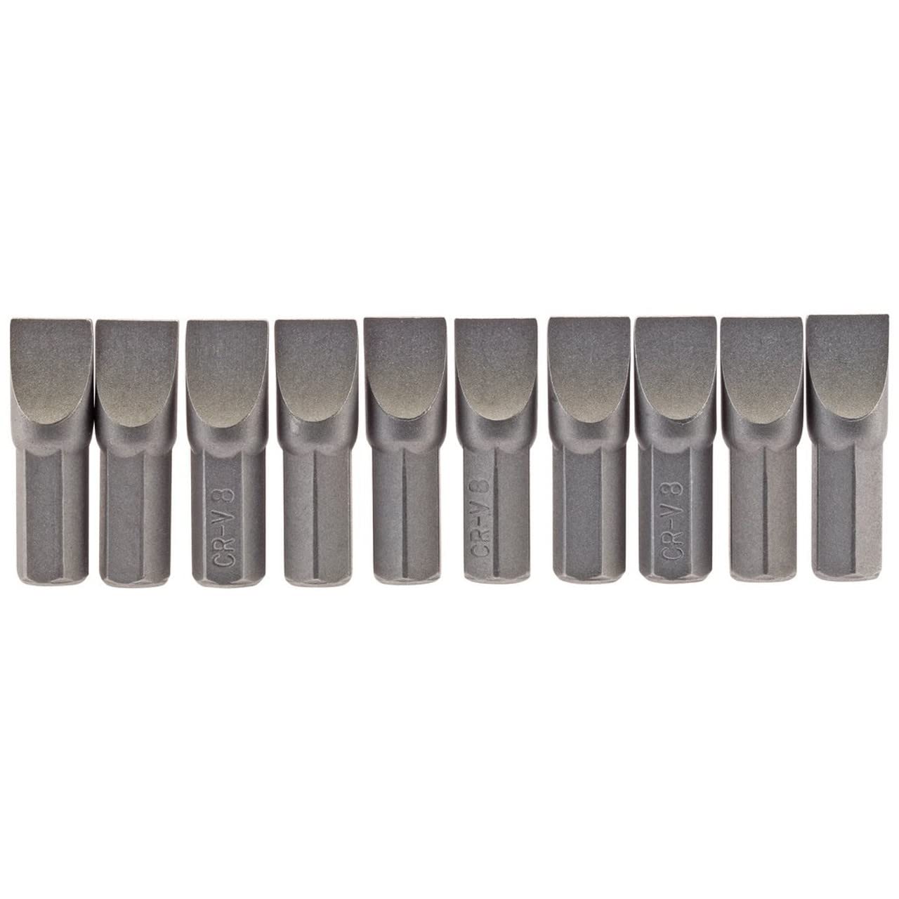 Draper 64046 8mm 1/4" Hex Plain Slot Insert Bit 25mm Long (10 Piece)