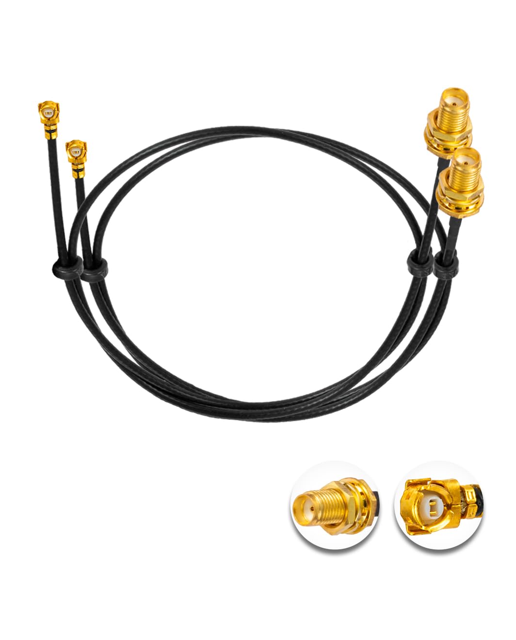 Vecys 2PCS U.F.L1 to SMA Female Low Loss Coaxial Cable 12" /30CM U.F.L1 1.37mm Mini-Coaxial Pigtail Cable for Wireless Routers Mini PCIE Network Cards PCI Wi-Fi WAN Repeater