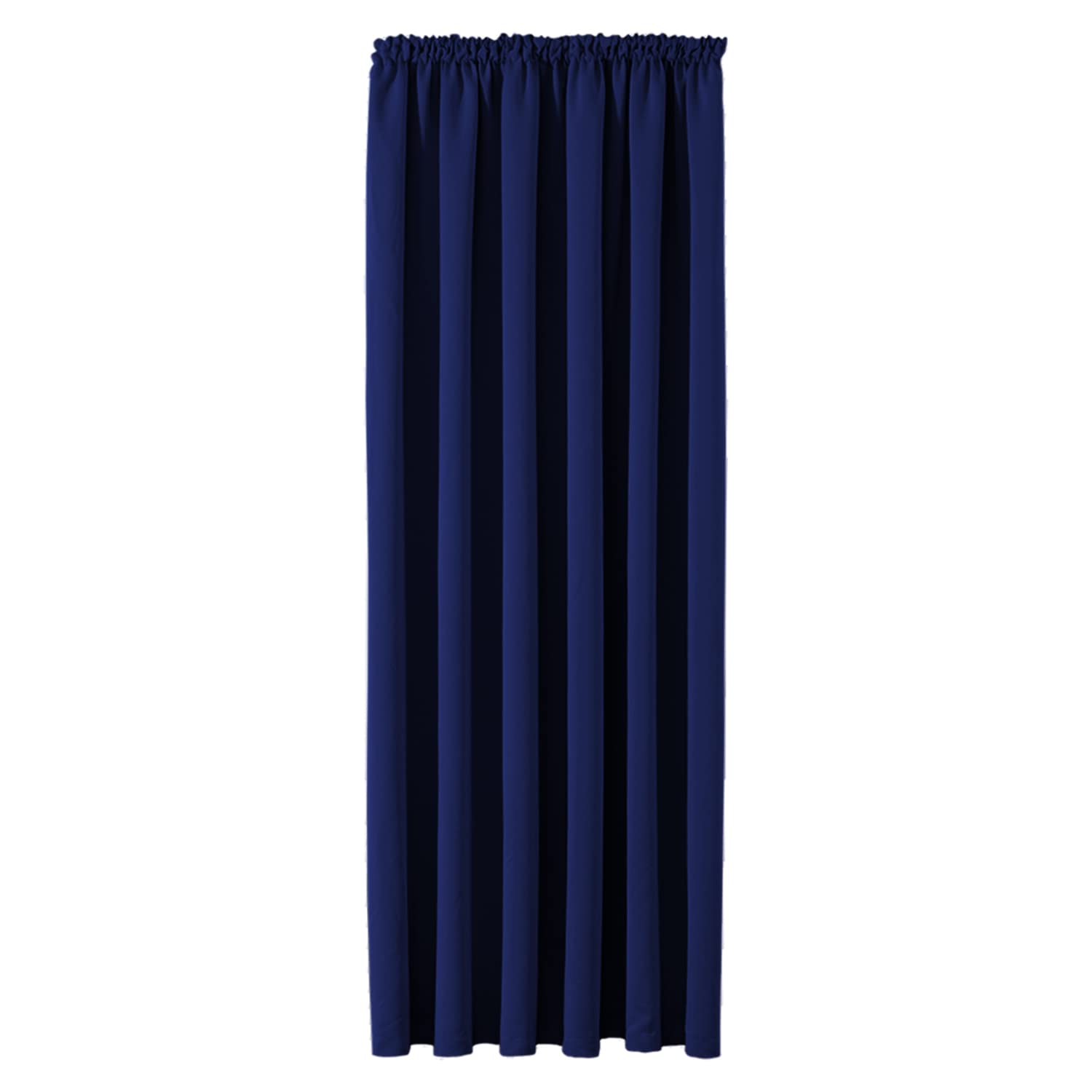 Aspire Homeware Door Curtain Pencil Pleat Blackout Curtains for Living Room Super Soft Thermal Insulated Single Panel 66 x 84 inch Drop Bedroom Curtains with Tie Back, Navy