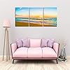 DZL Art S74634 Canvas Prints Wall Art Beautiful Sunset with Sea and Beach Painting Nature Pictures Wall Art Canvas…