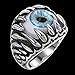 Men's Stainless Steel Devil Eye Ring Ring Vintage Gothic Skull Dragon Claw Evil Blue Eye (11)