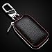 MoreFarther Leather Car Key Case Key Holder for Car Smart Key Chain Key Ring Coin Case Keychains for Car Keys Fasion Zipper Wallet Case for Auto Remote Key (Black S)
