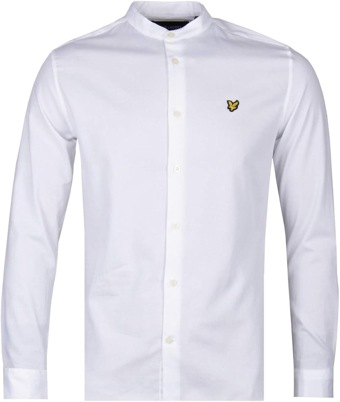 skinny shirt in white with grandad collar
