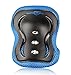 Knee Elbow and Wrist Pads for Kids Maximum Safety, 6 Pieces for Rollerblades and Skating Outdoors with Strap, Extreme Protection for 3-9 Year Old Children with Blue Ultra Protective Foam