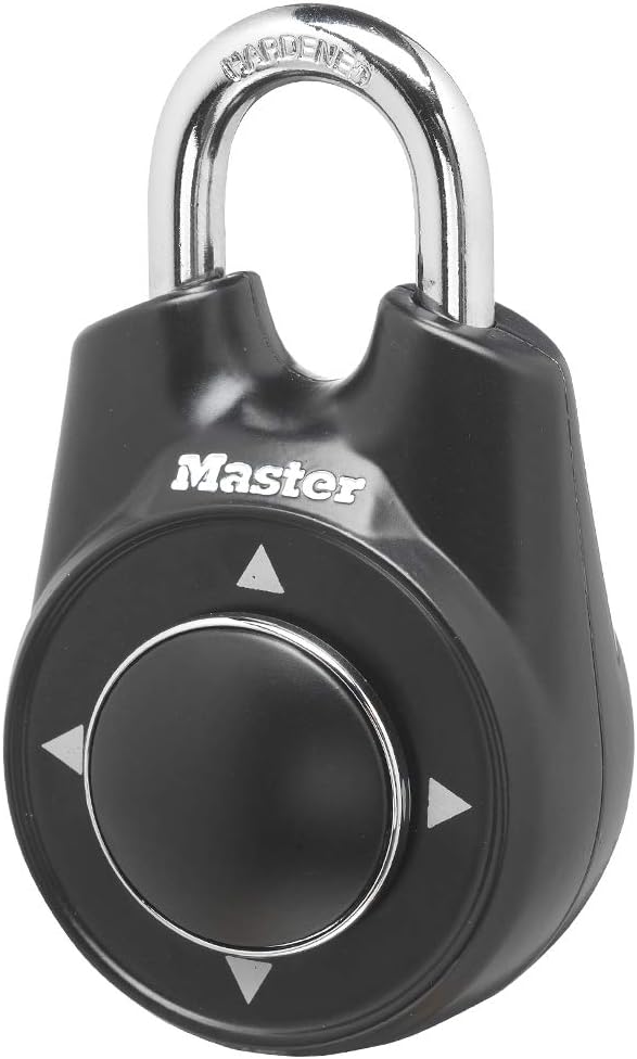 Master Lock Locker Lock 1500iD Set Your Own Directional Combination Padlock, 1 Pack, Black - - 