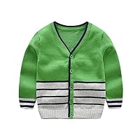 ZPW 2018 Kid Boys Girls Basic Long Sleeve Stripe Knit Cardigan Sweater