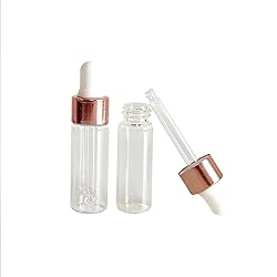 50 Pcs Mini Glass Dropper Bottle 5ml Clear Glass