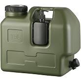 Sparkstarses Water Container with Spigot, Camping Water Storage with Tap, Plastic Water Jug, Multifunction Water Tank for Outdoor, Hiking, Vehicle, Car, Emergency Stroage (3.96 gal-Green)