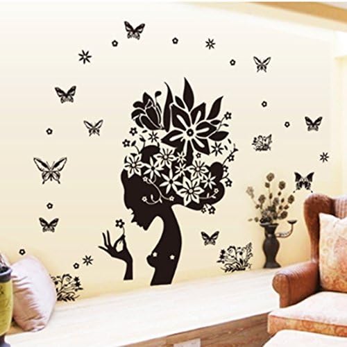Wall Sticker Butterflies and Beauty Paper Home Decal Removable Wall Vinyl Living Room Bedroom PVC Art Picture Murals Waterproof DIY Stick for Adults Teems Childres Kids Nursery Baby