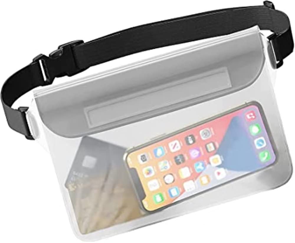 WANGCL 2PCS IP68 Waterproof Pouch Bag with Adjustable Waist Strap Screen Touchable Underwater Phone Cases for Beach Swim Boating