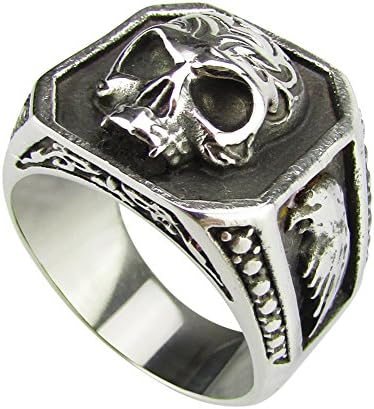 Jewelles Stainless Steel Fashion Men’s Skull Rings for Halloween Party Fashion Biker Punk Rock