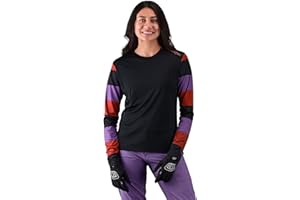 Troy Lee Designs Cycling MTB Bicycle Mountain Bike Jersey Shirt for Women, Lilium LS Rugby (Black, Small)