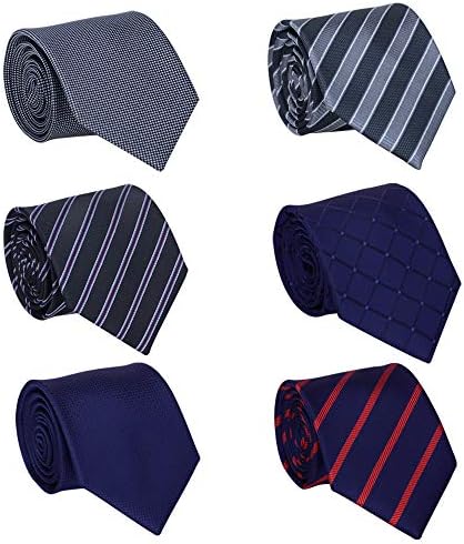 Lot 6 pcs Classic Men's Tie Silk Necktie Woven Jackquard Neck Ties + Gift Box