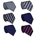 Lizzton Lot 7 pcs Classic Men's Tie Silk Necktie Woven Jackquard Neck Ties + Gift Box