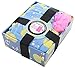 Body Candy Women's 2 Piece Fleece Shower Wrap with Loofah Sponge Spa Set Blue Duck One Size
