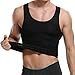 MISS MOLY Mens Slim Body Shaper Vests Shirt Abs Abdomen Slimming Shirt Tummy Waist Vest Lose Weight Undershirts Black M