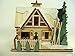 Ginger Cottages - Santa's Ski Lodge GC126, Miniature Collectable building for Christmas and holiday displays. Wood table top display or ornament. Hand crafted in the Richmond Virginia, USA area.