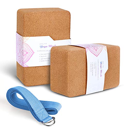 Arltb-Yoga-Blocks-2-Pack-Cork-Yoga-Brick-9x6x4-with-Metal-D-Ring-Yoga-Strap-Eco-Friendly-EVA-Foam-Exercise-Blocks-Set-Provides-Stability-and-Balance