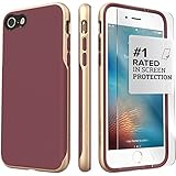 iPhone 7 Case, (Plum Gold) SaharaCase Trend Protective Kit Bundle with [ZeroDamage Tempered Glass Screen Protector] Rugged Protection Anti-Slip Grip [Shockproof Bumper] Slim Fit - Purple Saffron