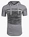 Coofandy Men's Hipster Hip-Hop Longline Premium Tee Pullover Hooded Fashion T-shirt with Side Zipper,Grey,X-Large