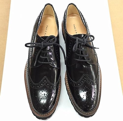 Amazon ファビオ ルスコーニ Fabio Rusconi Fabio Rusconi ウイングチップレースアップシューズ ブラック 35 約22 5cm ファッションサンダル