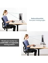 VIVO   Soporte ergonómico de madera para escritorio, color negro, Negro