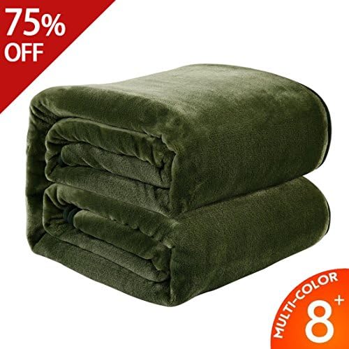 Fleece Thermal Blanket Soft Warm Cozy Plush Throw for Bed Sofa Couch by Risar (Throw 50x61, Grass Green)