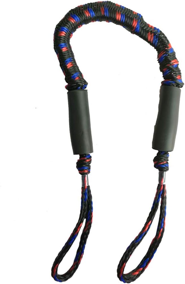 Qiuxiaoaa Bungee Cord Docking Line Shock Absorber Rope Boat Cleat Pylon Docking Stretch Snubber Slide Adjust for Boats Kayak Bungee Dock line 1#