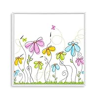 Framed Canvas Wall Art Cartoon Pattern Canvas Prints Home Artwork Decoration for Children's Room,Bedroom - 16x16 inches