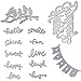 Dies Cut Metal for DIY Scrapbooking Photo Album Words Happy Birthday Birds Party Flag Words Love Hope Smile Hello Happy Love Decorative Embossing DIY Paper Cards Making (Set 10) (CDS12)