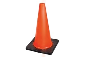 Pioneer 18" PVC Flexible Safety Cone, Professional Quality Orange 45 Cm