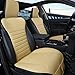 Big Ant Car Seat Cushion 2 Pack, Sleek Design Full Size Breathable Universal Four Seasons Interior Front or Back Seat Covers for Auto Supplies Office Chair with PU Leather(Beige)