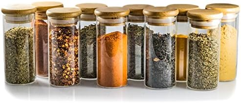 Kikn Kitchen 10 Count 4oz Spice Jars w/ Bamboo sealed lids