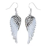 Szxc Jewelry Women's Crystal Angel Wings Dangle Earrings Biker Jewelry