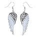 Szxc Jewelry Women's Crystal Angel Wings Dangle Earrings Biker Jewelry