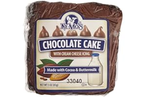 Nemo's Chocolate Square Cake with Cream Cheese, Individually Wrapped, 3 Ounces Each, (6 Pack) By GreenZep