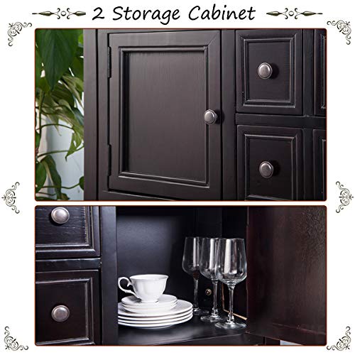 image for Wood Console Sofa Table with Storage Drawers and Bottom Shelf, WeYoung