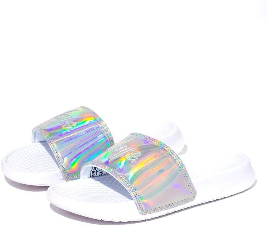 hype Silver Holographic Crest Sliders