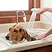 Pet Faucet Sprayer, Dog Shower Head Spray Drains Strainer Pet Bath Hose Sink Washing Hairdresser Hair Wash Pet Push Saving Shower with Adjustable Stainless Steel Worm Gear Hose Clamps（2pc）