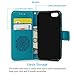 Compatible with iPhone 7 Case, iPhone 8 Wallet Case Embossed Mandala Florals PU Leather TPU Shock Bumper Detachable Magnetic Case Slot Wallet Wrist Strap Folio Cover for iPhone 7 & iPhone 8 Blue