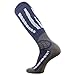 Pure Athlete Ski Socks Warm Merino Wool - Best Lightweight Thin Ski Snowboard Sock Women Men (1 Pair - Blue/Silver, Large-X-Large)