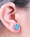 Bamos Jewelry 7.6MM White Gold Blue Fire Opal Best Friend Wedding Earrings Studs for Womens and Girls