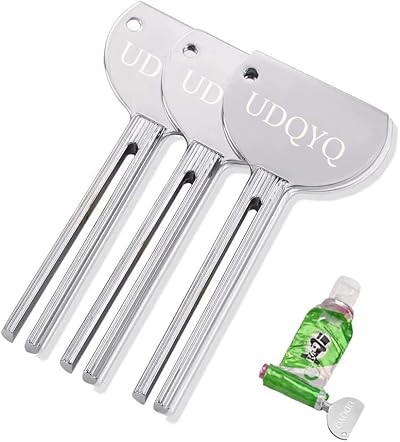 UDQYQ 3 Pieces Tube Squeezer Stainless Steel Toothpaste Dispenser Silver