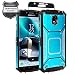 Z-GEN - Galaxy J7 2018, J7 Refine, J7 Star, J7 Crown, J7 Aura, J7 Top, J7 V J7V 2nd Gen J737 - Aluminum Metal Hybrid Phone Case for Samsung + Tempered Glass Screen Protector - ZY1 Blue