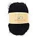 JubileeYarn Baby Bear Yarn - Chunky Weight Polyester Fur - 100g/Skein - Pitch Black - 2 Skeins