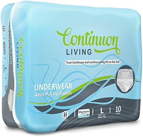 Adult Incontinence Underwear Maximum Absorbency Disposable Pull Up Diapers Flex Fit Premium Protective Day and Night Care Cotton Brief Super Absorbent Large Size, 10 Count