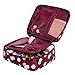 Ac.y.c White Marble Makeup Bags,Ac.y.c Cosmetic Display Cases Waterproof Travel Cases Portable Makeup Bags Makeup Organizers (Wine Red Daisy)