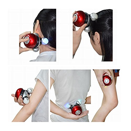 Hand Held Massager Mini Portable Body Vibrating Massage with Led Light Perfect for Hand Head Neck Back Legs Arms Face Pain Release with Gift Bag and Gift Card (Battery Operated)