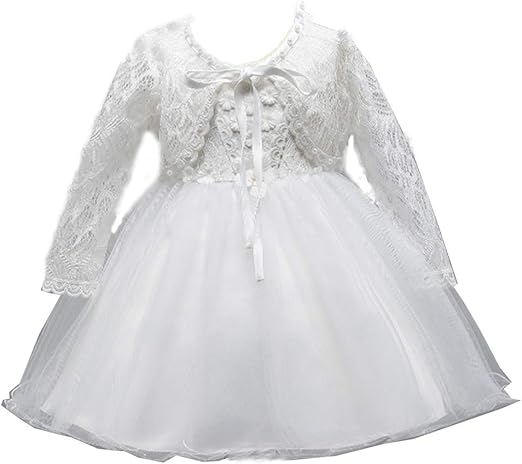 white baby flower girl dress